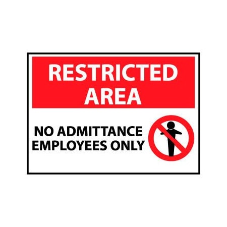 National Marker Co Restricted Area Aluminum - No Admittance Employees Only RA16AB